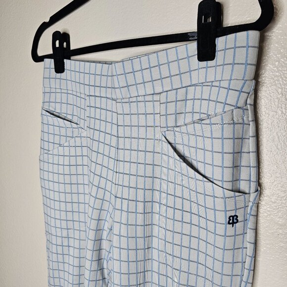 Betabrand MP Pants Journey Skinny  Blue Windowpane Plaid Office Career Comfort - Picture 2 of 8